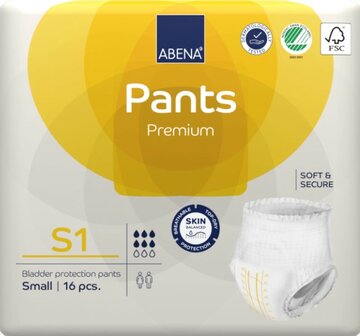 ABENA PANTS S1 - 1400ML - GEEL - KARTON 