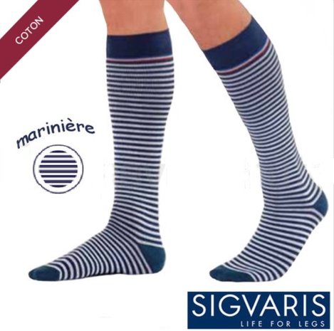 SIGVARIS MOTIFS MARINIÈRE HEREN AD - KNIEKOUS