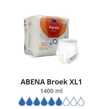 ABENA PANTS XL1 - 1400ML - ORANJE - KARTON