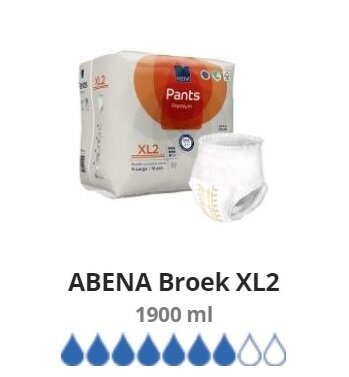 ABENA PANTS XL2 - 1900ML - ORANJE - KARTON