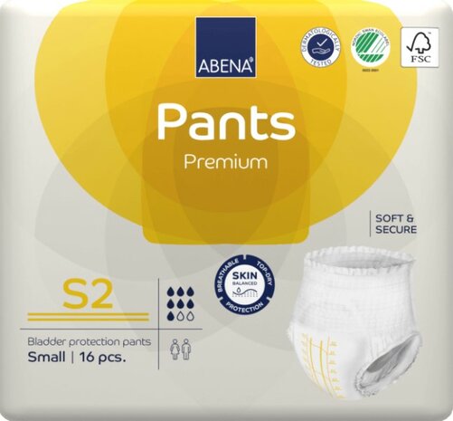 ABENA PANTS S2 - 1900ML - GEEL - KARTON