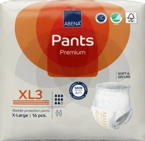 ABENA PANTS XL3 - 2600ML - ORANJE - KARTON