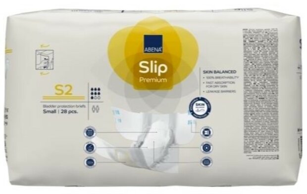 ABENA SLIP PREMIUM S2 - 1800ML - GEEL 